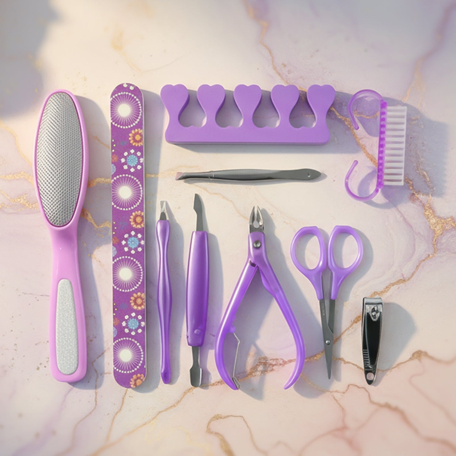 Personal Grooming Manicure & Pedicure Nail Care Tool Set (10 Pc Set)
