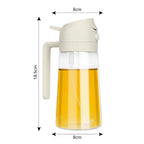 2-in-1 Multi-Purpose Glass Oil Dispenser Bottle (500 ml Approx)