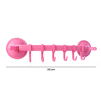 Multipurpose Wall-Mounted Plastic Hanging Rack (6 Hook, 1 Pc)