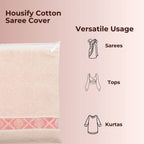 Zip Closure Saree Storage Bag (14.5×16.5 Cm, 1 Pc)