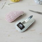 Textured Fabric Snap Hair Clips Set (4 Pc)