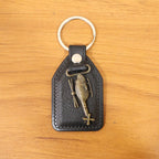 Premium Leather Finish Metal Sword Emblem Keychain (1 Pc)