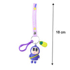 Cute Cartoon Doll Keychain with Strap and Pineapple Charm (1 Pc)