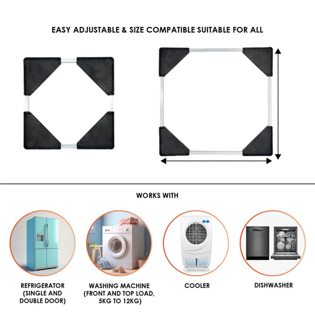 Adjustable Washing Machine & Refrigerator Stand (67×67 cm ,1 Pc)