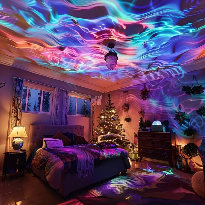 LED Starry Projection Light With Remote 360° Rotating Projector for Decoration